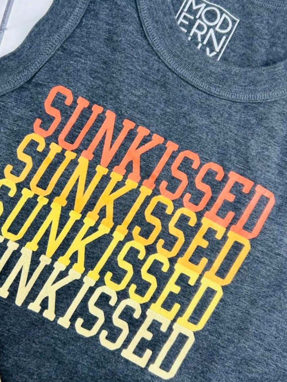MODERN LUX Grey Sunkissesd Tank Top
